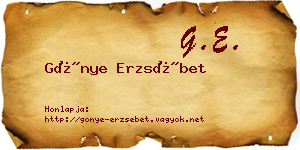 Gönye Erzsébet névjegykártya